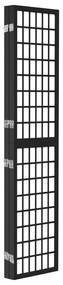 Biombo dobrável com 4 painéis estilo japonês 160x170 cm preto