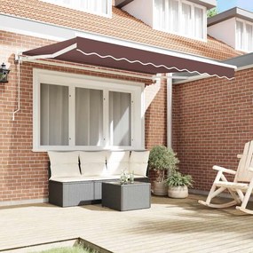 Toldo Retrátil Manual Castanho 350x200 cm