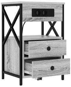Armário de Cabeceira 2 pcs Sonoma cinzento 40 x 31 x 60 cm