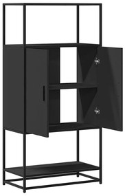 Armário alto 68x35x139 cm derivados madeira e metal preto