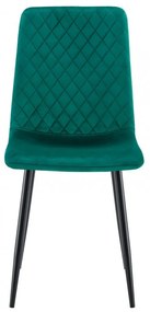 Cadeira LUCIA NEW, metal, tecido veludo verde escuro