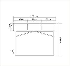 Consola de Entrada "Mia" – 120x90x36 cm – Nogueira e Preto – Design Mo