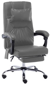 Cadeira escritório c/ função massagem couro artific. antracite