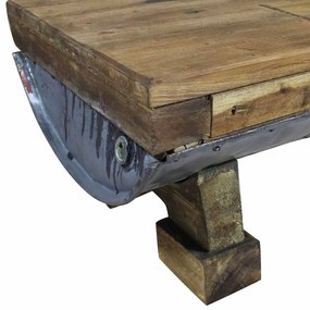 Mesa de centro 90x50x35 cm mistura de madeiras recicladas