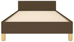 Estrutura de cama sem colchão 90x200 cm tecido castanho-escuro