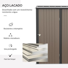 Outsunny Abrigo de Jardim 1,34m² 161,5x94,5x196cm Abrigo de Exterior d