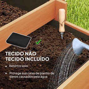 Floreira de 3 Níveis com Treliça Horta Vertical para Cultivos de Verduras Flores 95x95x110 cm Castanho
