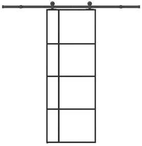 Porta deslizante c/ conj. ferragens 76x205cm vidro ESG/alumínio