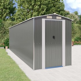 vidaXL Abrigo de jardim 192x689x223 cm aço galvanizado cinzento-claro