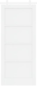 Porta Deslizante vidaXL com Conjunto de Ferragens Branca 86x198,5 cm M
