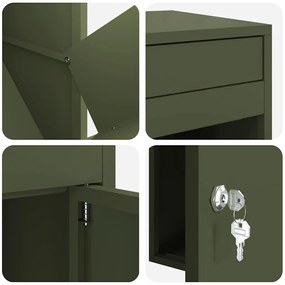 Caixa para entrega de pacotes Verde-oliva 41 x 38 x 103 cm Aço