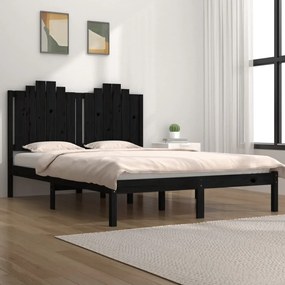 vidaXL Estrutura de cama 140x200 cm madeira de pinho maciça preto