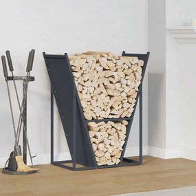 Suporte para lenha 69,5x35x81 cm aço laminado a frio antracite