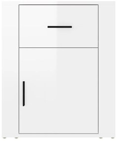 Mesa de cabeceira 50x36x60cm derivados madeira branco brilhante