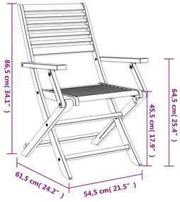 Cadeiras jardim dobráveis 2 pcs 54,5x61,5x86,5 cm acácia maciça