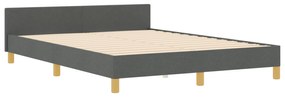 Cama vidaXL Cinza Escuro 140x200 cm em Tecido