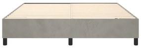 Estrutura de cama sem colchão 160x200 cm veludo cinzento-claro