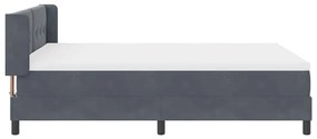 Cama Box Spring com Colchão vidaXL Cinza Escuro 140x190 cm Veludo