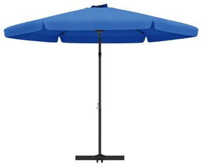 Guarda-sol de jardim com poste de aço 300 cm azul-ciano
