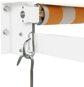 Toldo retrátil 4x3 m tecido e alumínio amarelo e branco