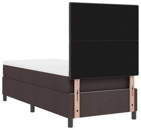 Cama Box Spring com Colchão Castanho 100x200 cm Tecido