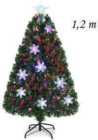 Árvore de Natal Artificial em PVC de 1,2m com base iluminada em fibra de vidro que muda de cor para a festa de Natal em casa Verde