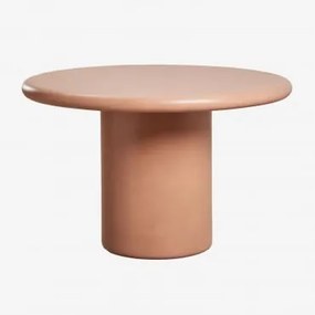 Mesa De Jantar Redonda Em Cimento Namara Ø120 Cm & Terracota - Sklum