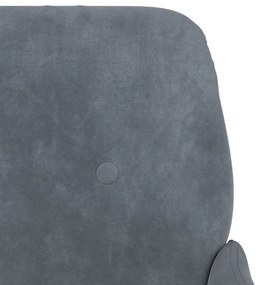Poltrona de Descanso Stella em Veludo - Cinzento Escuro - Design Moder