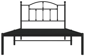 Estrutura de cama com cabeceira 100x200 cm metal preto