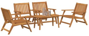 Cadeiras de Jardim com Mesa 5 pcs de Madeira Sólida de Acácia