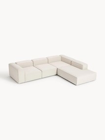 Sofá de canto modular em mistura de linho Lennon (4 lugares)
