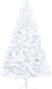 Meia árvore Natal artificial pré-iluminada c/ bolas branco