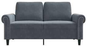 Sofá de 2 lugares 120 cm veludo cinza-escuro