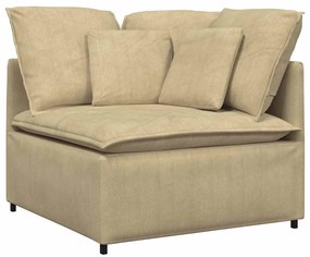 Sofá modular com almofadas tecido corduroy verde cinzento