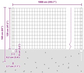 Cerca Euro com 5 Postes U Verde 1,2x10 m Aço