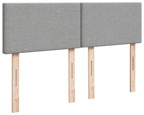 Cama com molas/colchão 140x200 cm tecido cinzento-claro