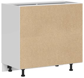 Armário base cozinha Porto derivados madeira branco brilhante