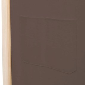Divisória de quarto com 6 painéis 240x170x4 cm tecido castanho
