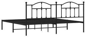 Estrutura de cama com cabeceira 193x203 cm metal preto