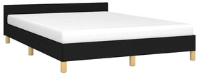 Estrutura de cama sem colchão 140x190 cm tecido preto