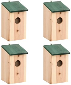 Casas para pássaros 4 pcs madeira 12x12x22 cm