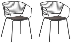 Conjunto de 2 cadeiras em metal preto RIGBY Beliani
