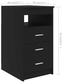 Secretária Hommy de 140cm - Preto - Design Moderno