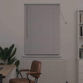 Persiana de Janela com cortinas Manual Prata 80 x 130 cm Alumínio