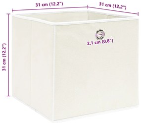 Caixas de arrumação 4 pcs 32x32x32 cm tecido branco