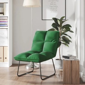 vidaXL Cadeira de lazer com estrutura de metal veludo verde-escuro
