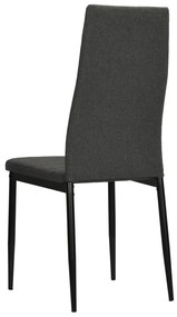 Cadeiras de jantar 2 pcs tecido cinzento-escuro