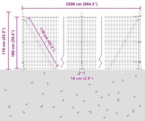 Cerca Euro com 13 Postes Flangeados 1x25 m Aço Galvanizado