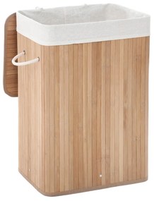 SONGMICS Cesto de roupa de bambu, cesto de armazenamento dobrável XL com forro removível e lavável, 72L, 40 x 30 x 60 cm, natural LCB10Y
