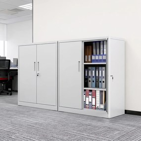 Armário de Armazenamento com 2 Portas, 80 x 40 x 91 cm, Prateleiras Reguláveis, Branco